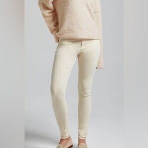 AG denim velvet white jeans 23